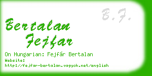 bertalan fejfar business card